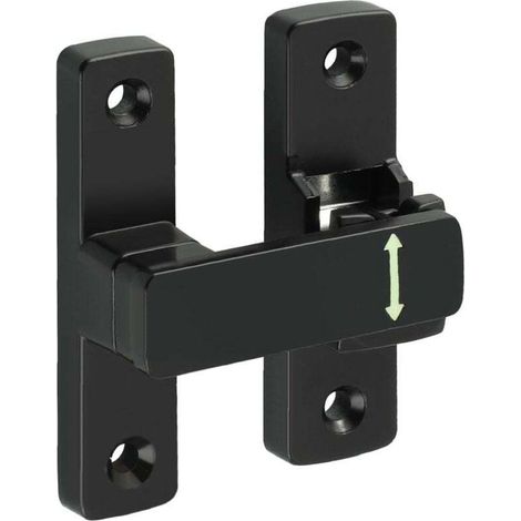 Loquet Porte à 90° et 180°, Verrou Porte Coulissante 7.8 CM, Loquet Porte En Alliage de Zinc, Pour la Maison, Jardin, Armoires, Pratique et Robuste, Noir (1/4)