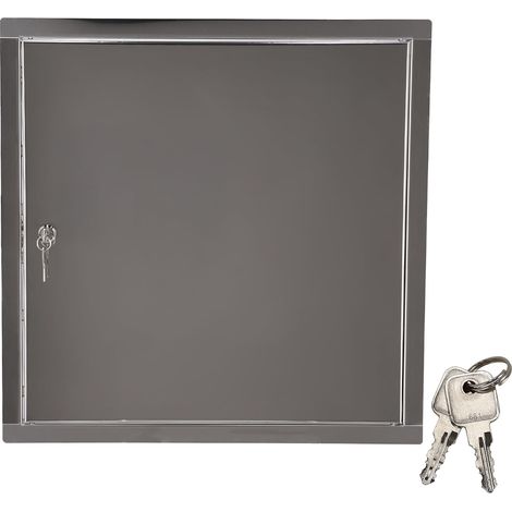 KOTARBAU® Trappe de Visite - Acier Inoxydable - 50x50 cm - Argent - Trappe de Visite Plafond - avec Serrure et 2 Clés - Pour Intérieur Extérieur - Résistante à la Corrosion
