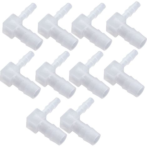 Ensemble de 10 raccords tube PP cannelés réducteurs coudes 90° forme L 8x4 mm pour pompe silicone (1/5)