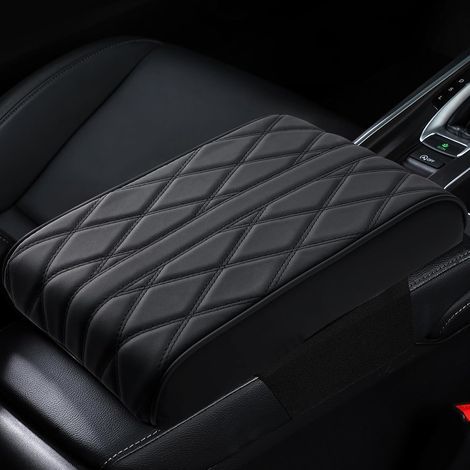 Housse de Console Centrale en Cuir pour Accoudoir de Voiture, Tapis D'Accoudoir en Mousse à MéMoire de Forme, Tapis D'Accoudoir de Voiture pour Suv, Camion, VéHicule (1/5)