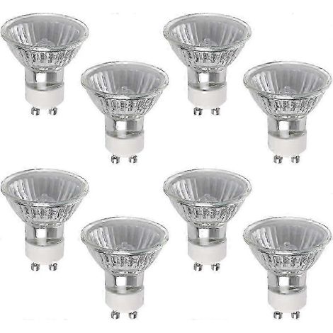 Ampoule halogène GU10 50W, lot de 8, anti-éblouissement, 220V, 2800K, blanc chaud, dimmable (1/5)