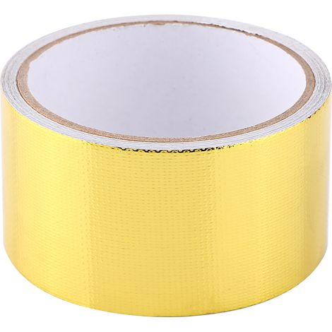 Ruban adhésif en aluminium réfléchissant résistant à la chaleur pour voiture, rouleau de 5 cm x 5 m, doré, isolation thermique (1/5)