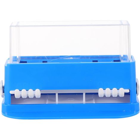 Boîte de Rangement Transparente en Plastique Organiseur Pratique Support Bleu Compact pour Bâtonnets de Coton et Cure-dents pour Salle de Bain ou Coiffeuse (1/5)