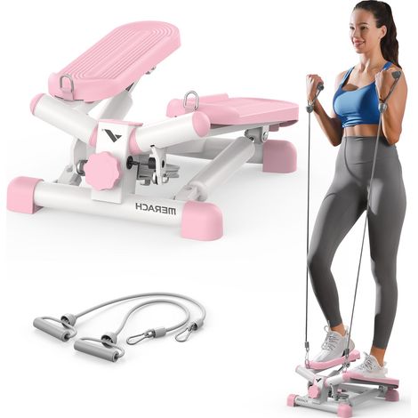 Stepper 2 En 1 Pour La Maison, Réglage Stride Jusqu'à 35 cm, Charge Maximale 150 kg, Avec Écran LCD, Connecté APP, MERACH