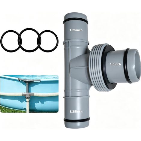 Pool Schlauchverbinder T-Stück 32mm auf 38mm mit Gewinde für Aufstellpumpen und Filter