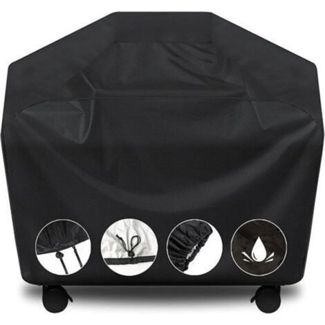 Housse de barbecue étanche à gaz, protège imperméable UV résistant taille 145x61x117 cm avec cordon