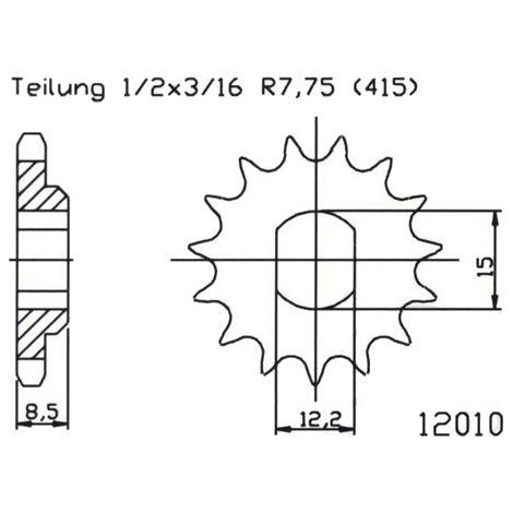Pi帽贸n delantero de acero Esjot 50-12010-11, 415/11z [7264302]