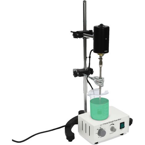 Agitador eléctrico con soporte, 100 W, 0-3000 rpm, 220 V, Temporizador: 0-120 min, Dimensiones: 63 x 37 x 26 cm (1/5)