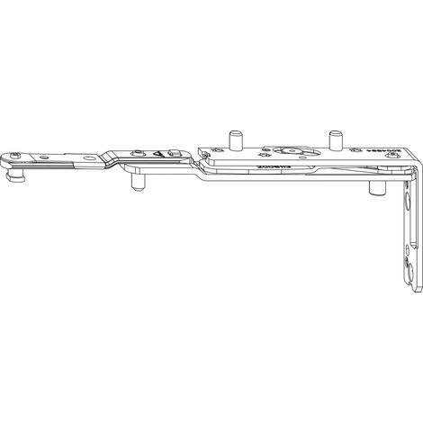 Roto NX Falzaxerarm C Falzarm Fensterband für Holz Eurofalz rechts 13V Falztiefe 30mm Fensterbeschlag, Stahl verzinkt silber