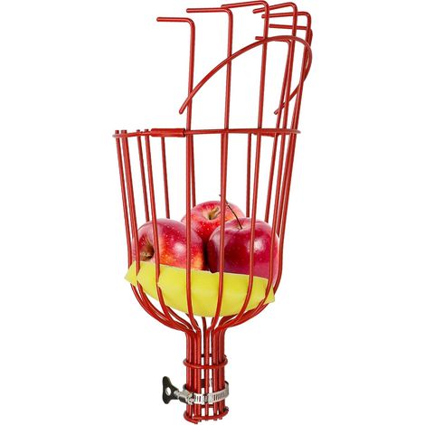 Panier cueille-fruits uniquement, tête de récolte robuste en acier inoxydable avec coussinet en mousse, pince de préhension professionnelle réglable pour pommes, avocats, agrumes et mangues, évite les (1/5)