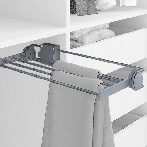 Emuca 6211125 Porte pantalons latéral extractible Self, Peint en aluminium, Acier et Plastique. (1/5)