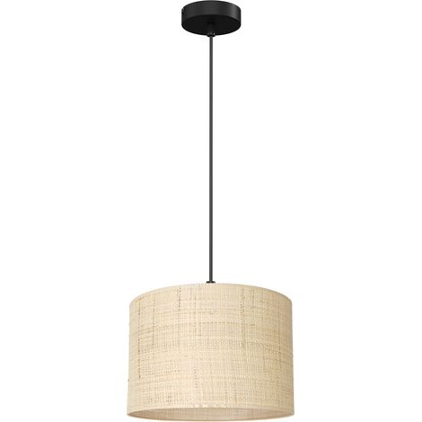 Suspension en rotin crème/noir mat Ø25 1xE27 Luminex