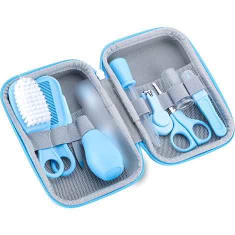 1 kit de soins pour bébé, fermeture éclair bleue, matériel sans BPA, antichoc, léger, adapté nouveau-nés et jeunes enfants (1/4)