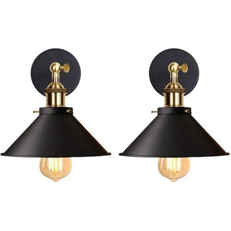 Pair 2 pièces de style européen moderne en fer forgé petite jupe noire applique murale invité salle à manger balcon chambre étude lampe noir pas de prise sans source de lumière W (1/5)