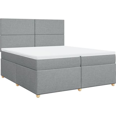 Maison Exclusive - Cama box spring con colchón tela gris claro 20