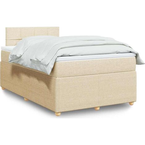 Boxspringbett mit Matratze Creme 120x200 cm Stoff (1/5)