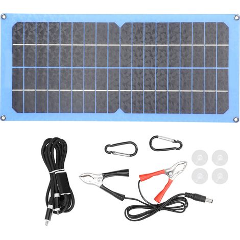 Kit panneau solaire flexible 15W 18V, module photovoltaïque portable pour camping-car, randonnée et trekking (1/5)