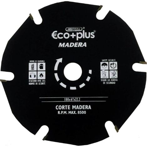 DISCO ECO+PLUS C.MADERA DISCO ECO+PLUS 180X3,8X22/6T C.MADERA