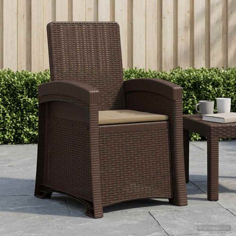 Teenpull – Liegesessel Garten Rattan-Optik Braun und Taupe PP (1/5)