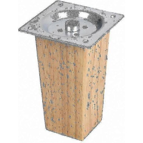 Ensemble de 4 pieds de meuble carrés, couleur chêne, 10 cm (1/5)