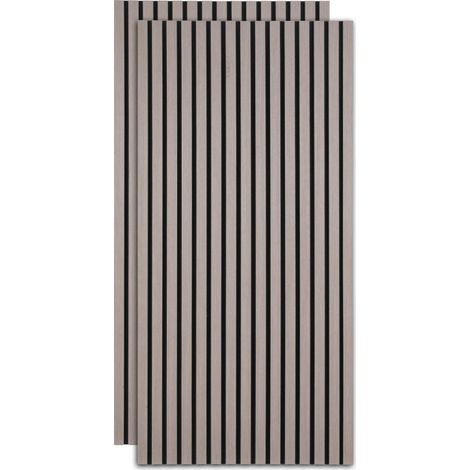 SWANEW Pannello acustico Rivestimento murale in MDF Pannello murale acustico naturale Pannelli murali moderni 2x 120x60x2,1 cm Noce