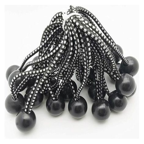 25 Tendeur Elastique Caoutchouc Professionnel avec Boule (Noir 145 mm) pour Tentes, Bâches, Affiches. Tendeur Bâche, Sangle Élastique, Support de Bâche, Caoutchouc de Bâche, Tendeur Caoutchouc.- (1/5)