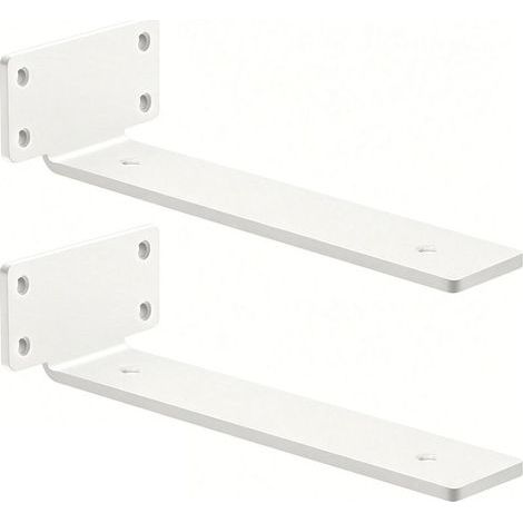 Lot de 2 Equerre Etagere Murale (Blanc 30 cm),Supports Pour étagères Lourdes Industrielles,Equerre Charge Lourde,Supports en L,4 mm d'épaisseur avec Vis (1/5)