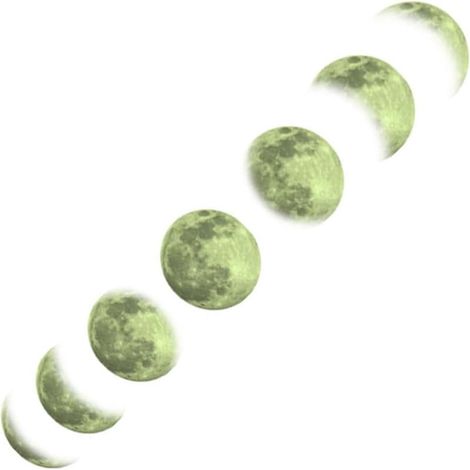 Sticker mural lumineux fluorescent phases de la lune fresque (1/5)