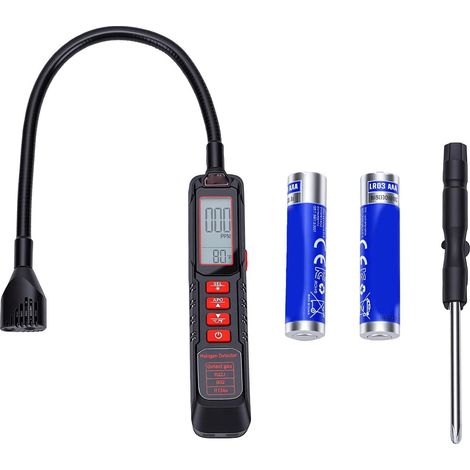 Détecteur de Fuite de Réfrigérant CVC, Renifleurs de Fréon Halogène Alimentés par Batterie, avec Sonde Flexible Ultra Sensible 180° & Alertes Personnalisables (1/5)