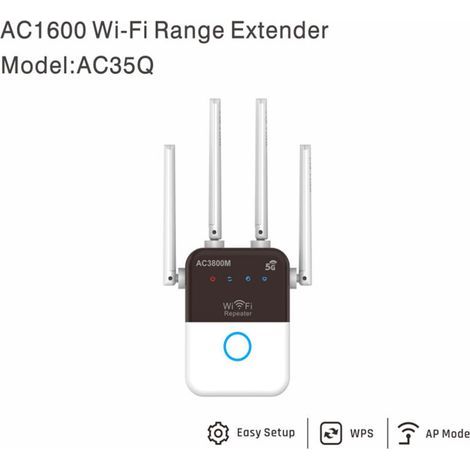 Répéteur réseau 5G double bande AC3800M à quatre antennes, amplificateur de signal Wi-Fi sans fil AC35 (1/4)