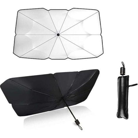 Sonnenschutz für Autos, Windschutzscheibe, Innenraum, faltbarer Auto-Sonnenschirm, blockiert 99,9 % der UV-Strahlen für Pkw, SUVs, Lkw, schwere Nutzfahrzeuge (145 x 79 cm)