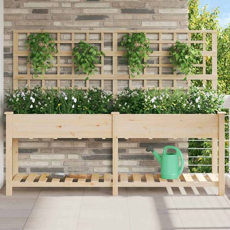 Garten-Pflanzgefäß mit Regal Beige 203,5 x 54 x 152,5 cm