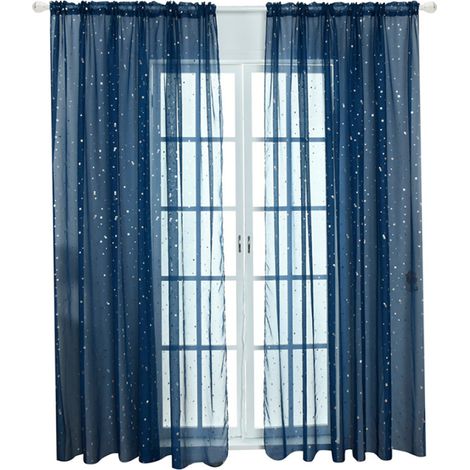 Transparente Gardinen mit kleinem Sternenmuster für Wohnzimmer, Esszimmer, Büro, Hotel, 1 Paneel 40" x 79"