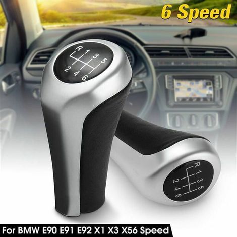 Pommeau de levier de frein à main manuel à 6 vitesses pour BMW E46 E63 E90 E91 E92 X1 X3 X5 MOON (1/4)