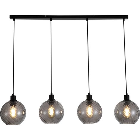 Searchlight Radiance Suspension à 4 barres lumineuses, verre noir et fumé, 4 douilles E27 (1/5)