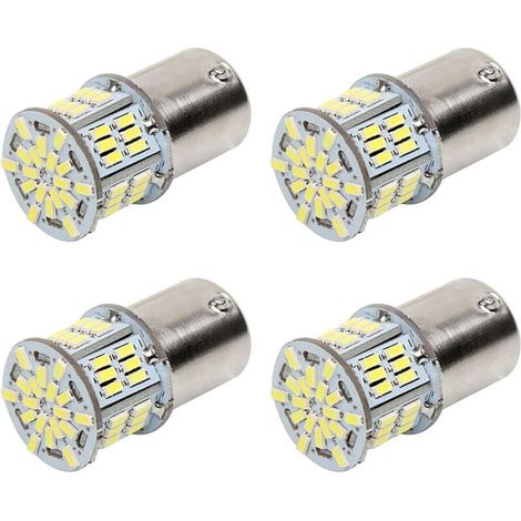 Ampoule LED Voiture 4 Pcs 1157 Blanc 6000-7000K P21/5W, Veilleuse LED Voiture pour Feu de Stop, Feux Arrière, Moto, RV, Auto (1/4)