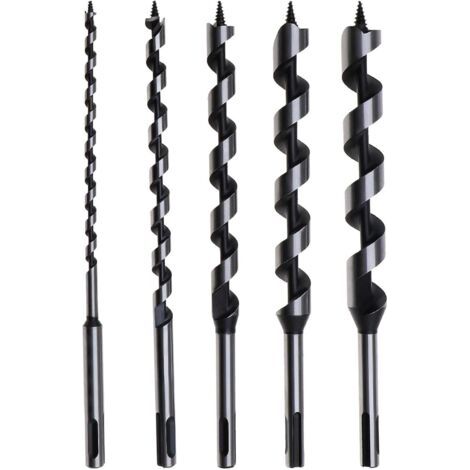 PA 5-teiliges Spiralbohrer-Set mit SDS-Plus-Schaft für Holzbearbeitung, 230 mm, 6/10/14/18/20 mm (1/5)