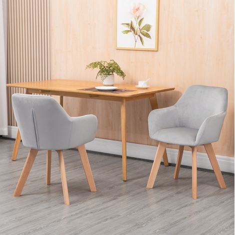 MEUBLIV lote de 2 sillas grises 54x57x80 cm con reposabrazos (1/5)