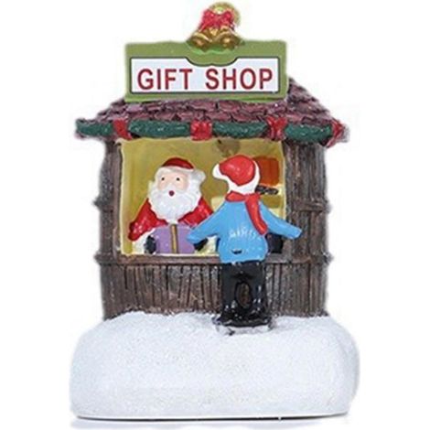 Petite Maison de Noël en Résine, Décoration de Comptoir de Centre Commercial, Hôtel de Noël, Cadeau de Noël pour Enfants A (1/4)