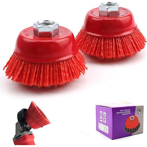 2 Pieces Nylon Brush Grinder Diameter 65 mm (1/5)
