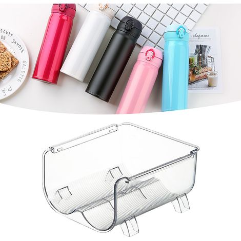 Organisateur de bouteilles d'eau transparent, pliable et peu encombrant, support pour gobelets sous vide, 2 compartiments (1/5)