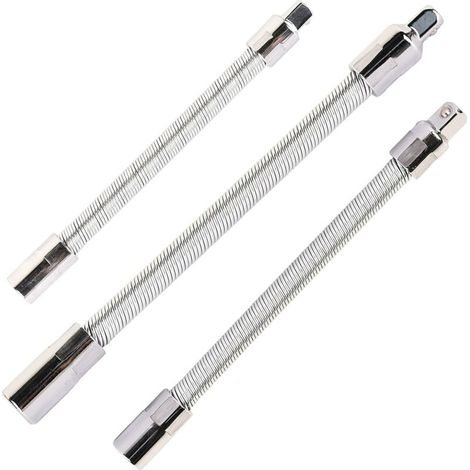 Flexible Edelstahl-Verlängerungsstange Set, silberfarben, 3 Stück, 1/4 Zoll, 3/8 Zoll und 1/2 Zoll, langlebig und vielseitig einsetzbar (1/5)
