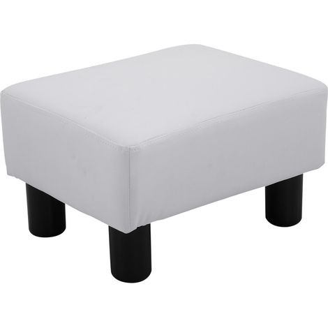Pouf Poggiapiedi in Similpelle 40x30x24 cm Bianco (1/5)