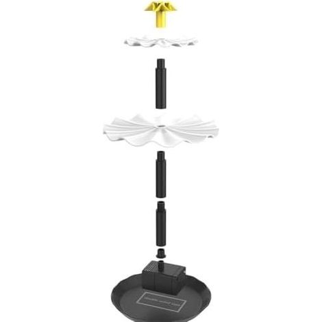 Pompe solaire extérieure 25 W pour fontaines, 9 têtes de buse incluses pour débit d'eau personnalisé, étanchéité IP68 (1/5)