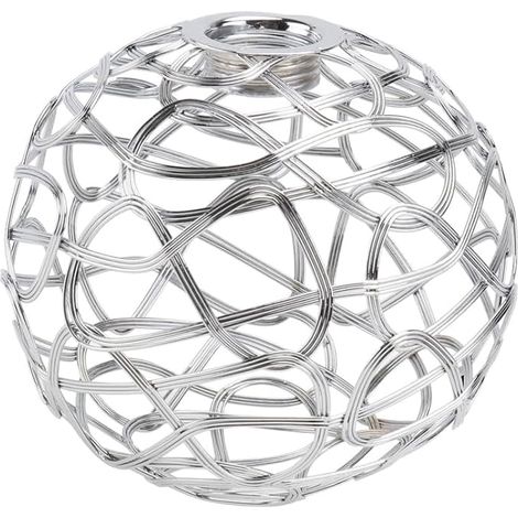 Silver Lampshade G9, Metal Cage Round Openwork, Vintage Pendant G9 Bulb Cover and Lamp Cover for Ceiling Light, Chandelier or Lampshade, Living Room, Bedroom, Hotel and Shop (1/5)