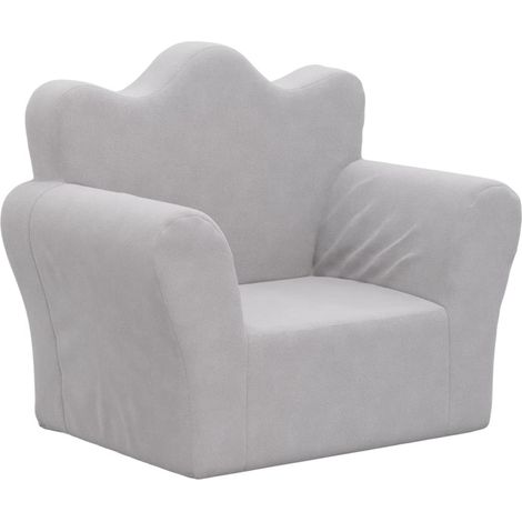 Sofá para niños felpa suave gris claro vidaXL