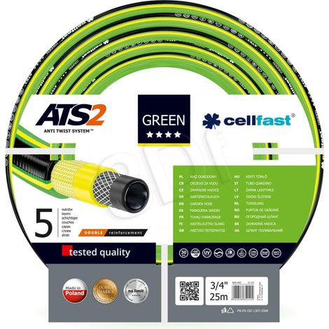 Manguera de jardín Cellfast verde ATS 3/4" 25 m  (1/4)