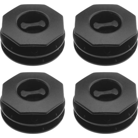 4pcs Clip en Plastique Torsadé de Fixation de Tapis de Sol, Double Couche Boucle Antidérapante pour Tapis Montage (Noir) (1/5)