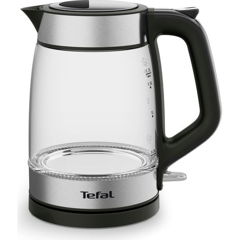 Bouilloire en verre 1,7 L noire avec éclairage et maintien chaud