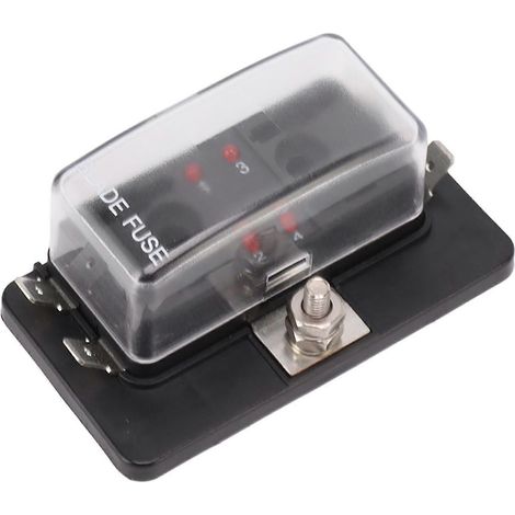 Boîte à fusibles automobile ATC ATO étanche à lames avec indicateur LED - 4 voies - Bon état (1/5)